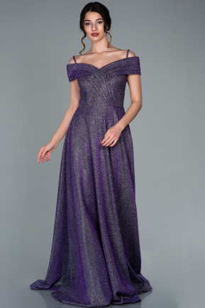 Violet Simli Uzun Nişan Elbisesi ABU2096