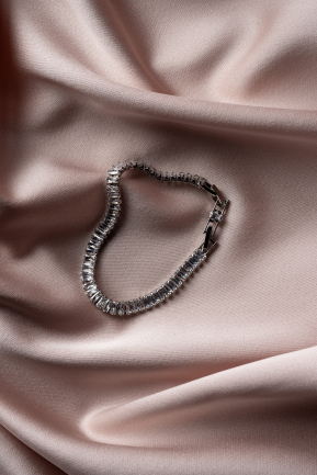 Gümüş Swarovski Taşlı Abiye Bileklik UK775