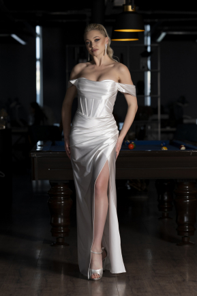 Long White Evening Dress ABU3611