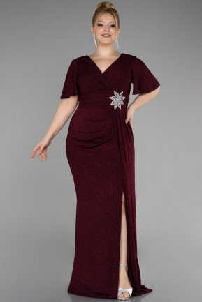 Long Burgundy Formal Plus Size Dress ABU3645