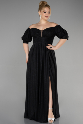 Вечернее платье большого размера Длинный Черный ABU3615