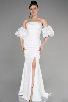 Long White Evening Dress ABU3659