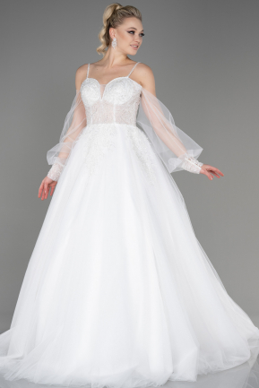 Long White Wedding Dress ABU3721
