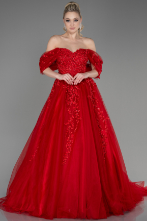 Red Long Designer Evening Dress ABU3600