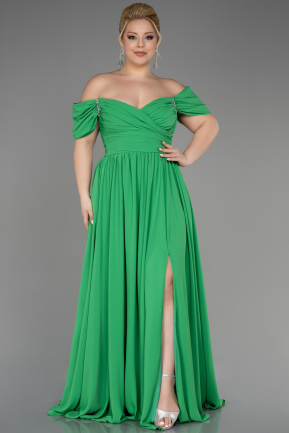 Вечернее платье большого размера Длинный Сифон Зеленый ABU3738