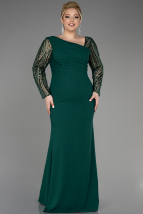 Long Emerald Green Plus Size Wedding Dress ABU3713