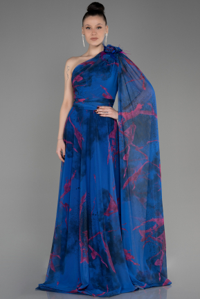 вечернее платье большого размера Длинный Ярко-синий ABU3744