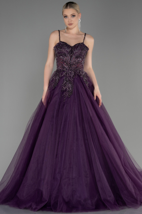 Длинное Платье Высокой Моды Пурпурный ABU2631