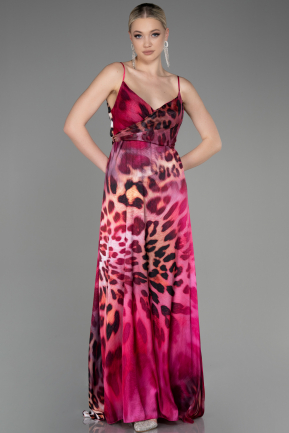 Long Fuchsia Chiffon Prom Gown ABU3758