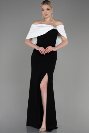 Long Black-White Evening Dress ABU3775