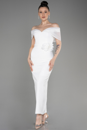 Midi White Evening Dress ABK2014