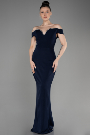 Long Navy Blue Prom Gown ABU3781