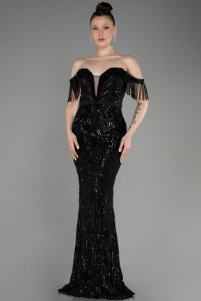 Long Black Mermaid Prom Dress ABU3783