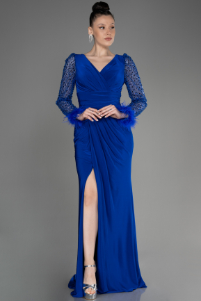 Sax Blue Long Evening Dress ABU3008