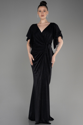 Long Black Plus Size Evening Gown ABU3804
