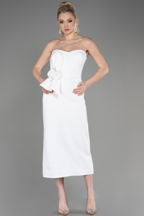 Midi White Party Dress ABK2021