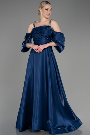 Navy Blue Long Evening Prom Dress ABU3826