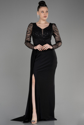 Black Long Sleeve Evening Dress ABU3834