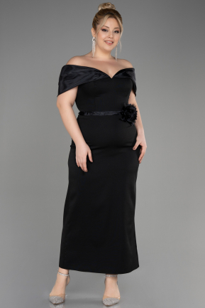 Midi Black Plus Size Cocktail Dress ABK2015