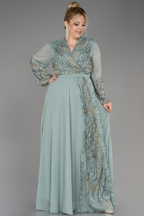 Turquoise Long Plus Size Engagement Dress ABU3653