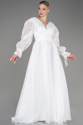 White Long Evening Dress ABU1951
