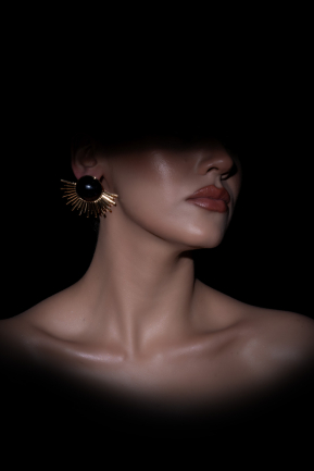 Siyah-Gold Küpe DF1036