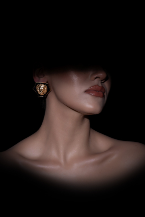 Siyah-Gold Küpe LZ1108