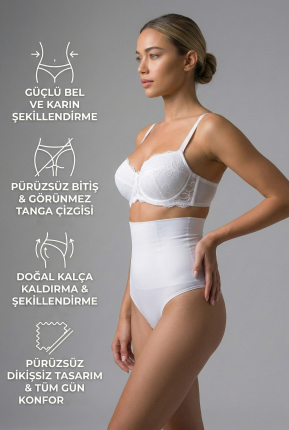 Beyaz Bel Ve Karın Toparlayıcı Korse EM2020