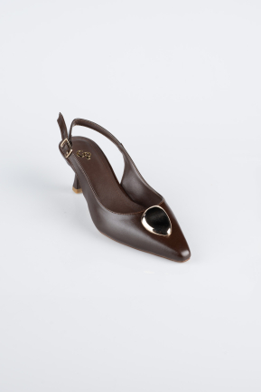 Kahverengi Deri Stiletto ABD2108