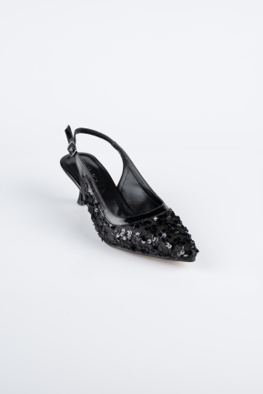 Siyah Pullu Stiletto ABP2107