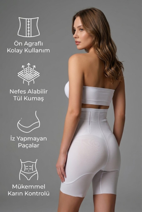 Beyaz Bel ve Karın Toparlayıcı Korse EM2928