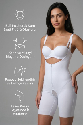 Beyaz Bel ve Karın Toparlayıcı Korse EM2834
