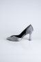 Platin Taşlı Saten Stiletto Abiye Ayakkabı MJ8008
