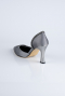 Platin Taşlı Saten Stiletto Abiye Ayakkabı MJ8008