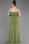 Fıstık Yeşili Straplez Uzun Şifon Mezuniyet Elbisesi ABU3838