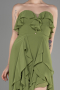 Fıstık Yeşili Straplez Uzun Şifon Mezuniyet Elbisesi ABU3838