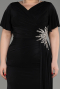 Siyah Kısa Kol Büyük Beden Nişan Elbisesi ABU3918
