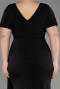 Siyah Kısa Kol Büyük Beden Nişan Elbisesi ABU3918