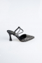 Siyah Saten Stiletto MJ5165