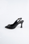 Siyah Lazer Kesim Stiletto MJL5164