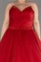 Kırmızı Straplez Uzun Özel Tasarım Büyük Beden Abiye ABU3619