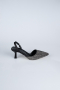 Siyah-Gümüş Taşlı Stiletto AB1127
