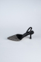 Siyah-Gümüş Taşlı Stiletto AB1127
