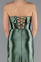 Çağla Yeşili Straplez Bacak Dekolteli Uzun Mezuniyet Elbisesi ABU4944
