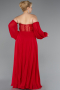 Kırmızı Straplez Balen Korse Şifon Büyük Beden Abiye ABU6142
