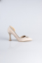 Ten Taşlı Saten Stiletto Abiye Ayakkabı MJ8008