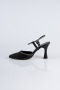 Siyah Lazer Kesim Stiletto Abiye Ayakkabı MJ5150