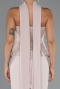 Bej Pullu Straplez Peplum Kesim Uzun Balık Abiye Elbise ABU5320
