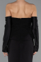 Siyah Straplez Peplum Kesim Eldivenli Uzun Abiye ABU5421