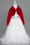 Kırmızı Kız Çocuk Kürklü Kısa Bolero Ceket ABK2467